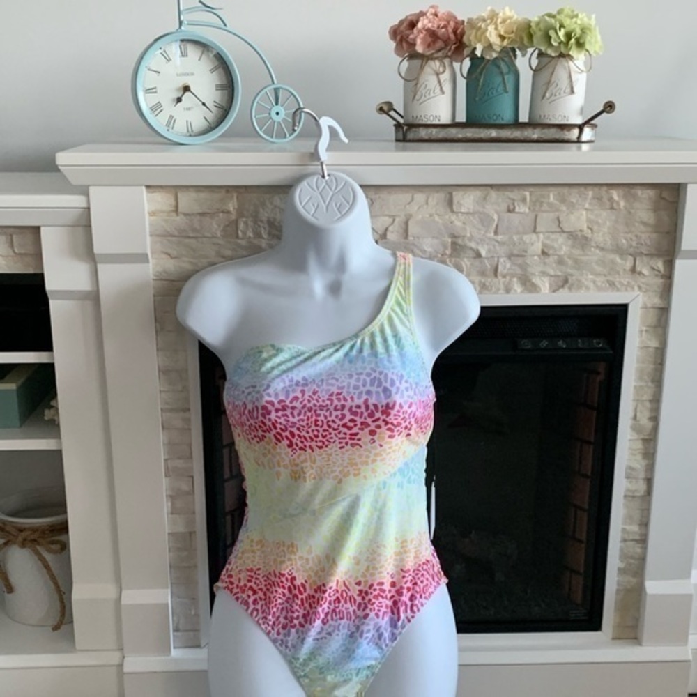 Onia one shoulder one piece pride swimsuit NWT